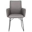 ARMLEHNSTUHL  in Stahl Mikrofaser  - Schwarz/Grau, Design, Textil/Metall (61/91/60cm) - Dieter Knoll