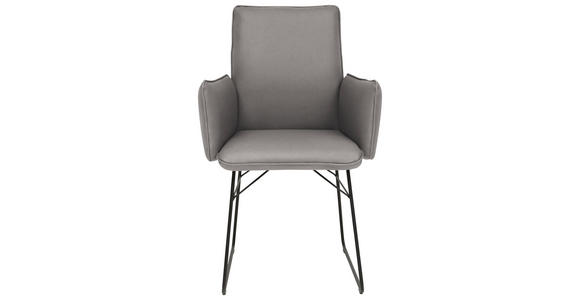 ARMLEHNSTUHL  in Stahl Mikrofaser  - Schwarz/Grau, Design, Textil/Metall (61/91/60cm) - Dieter Knoll