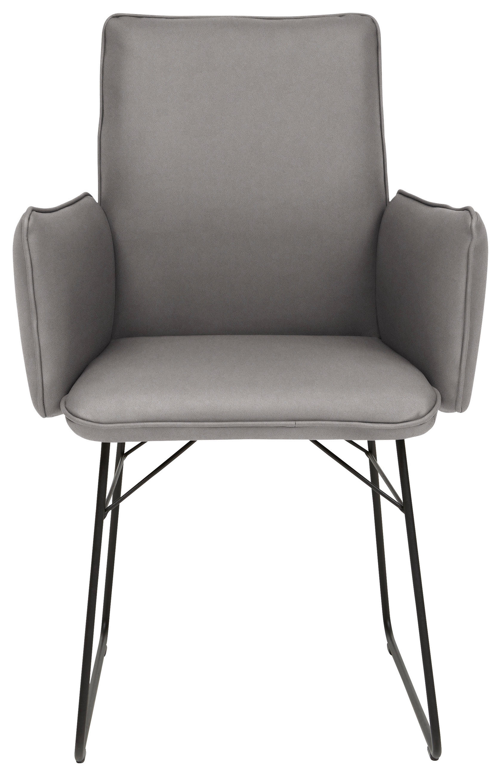 ARMLEHNSTUHL  in Stahl Mikrofaser  - Schwarz/Grau, Design, Textil/Metall (61/91/60cm) - Dieter Knoll