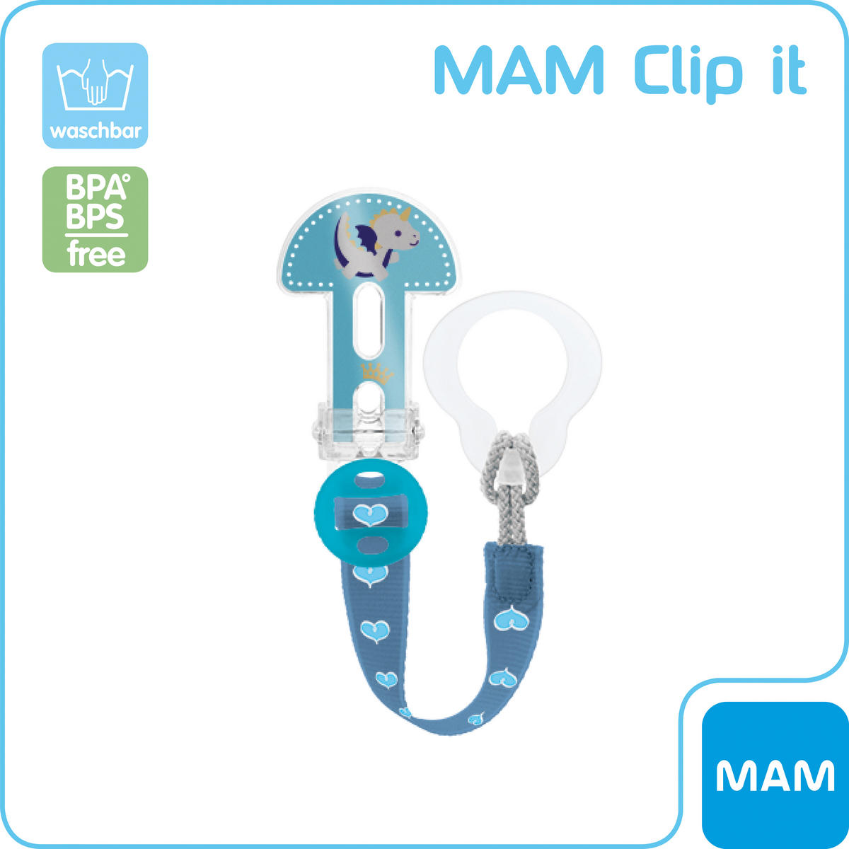 SCHNULLERCLIP  - Blau/Pink, Basics, Kunststoff - MAM