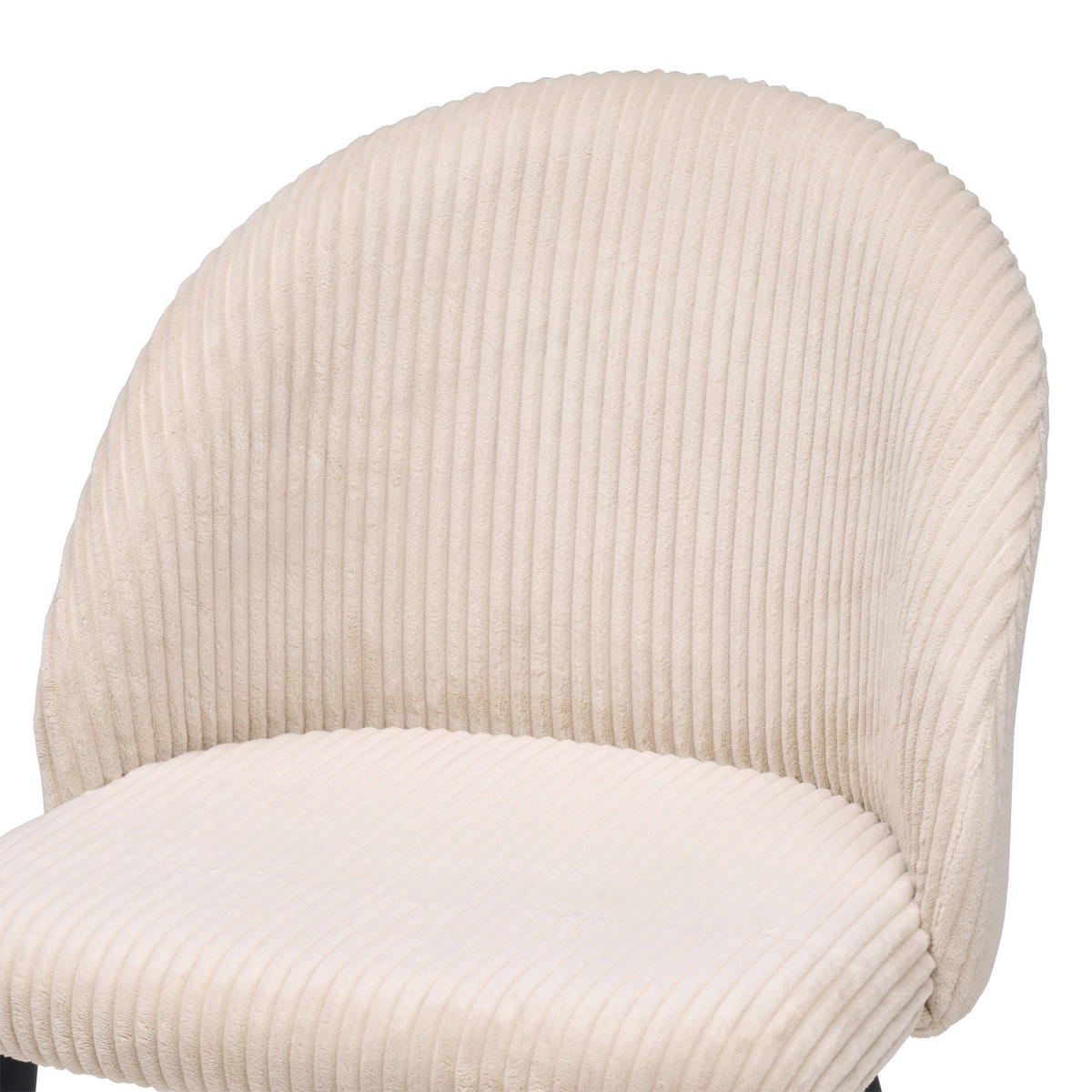 STUHL   Cord  - Beige/Schwarz, Basics, Textil/Metall (52/82/58cm) - Livetastic