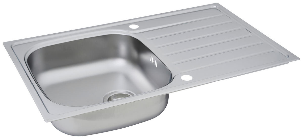 SPÜLE 1720DALLAS86X50  - Edelstahlfarben, Trend, Metall (86/17,5/50cm) - Respekta