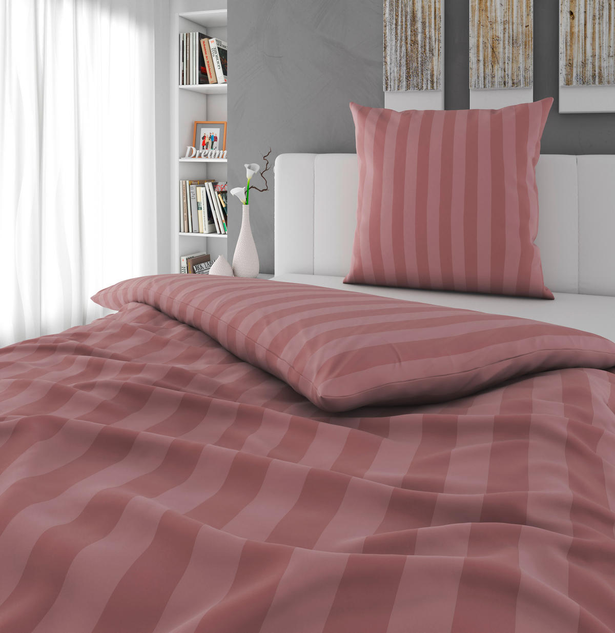 BETTWÄSCHE 155/220 cm  - Altrosa, Textil (155/220cm) - Bio:Vio
