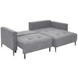 ECKSOFA  in Velours Hellgrau  - Hellgrau/Schwarz, KONVENTIONELL, Textil/Metall (226/155cm) - Carryhome