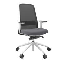 DREHSTUHL Schwarz, Weiß, Dunkelgrau  - Dunkelgrau/Schwarz, MODERN, Kunststoff/Textil (70/103-115/70cm)