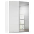 SCHWEBETÜRENSCHRANK 162/223/68 cm 2-türig Weiß  - Alufarben/Weiß, Basics, Glas/Holzwerkstoff (162/223/68cm) - Novel