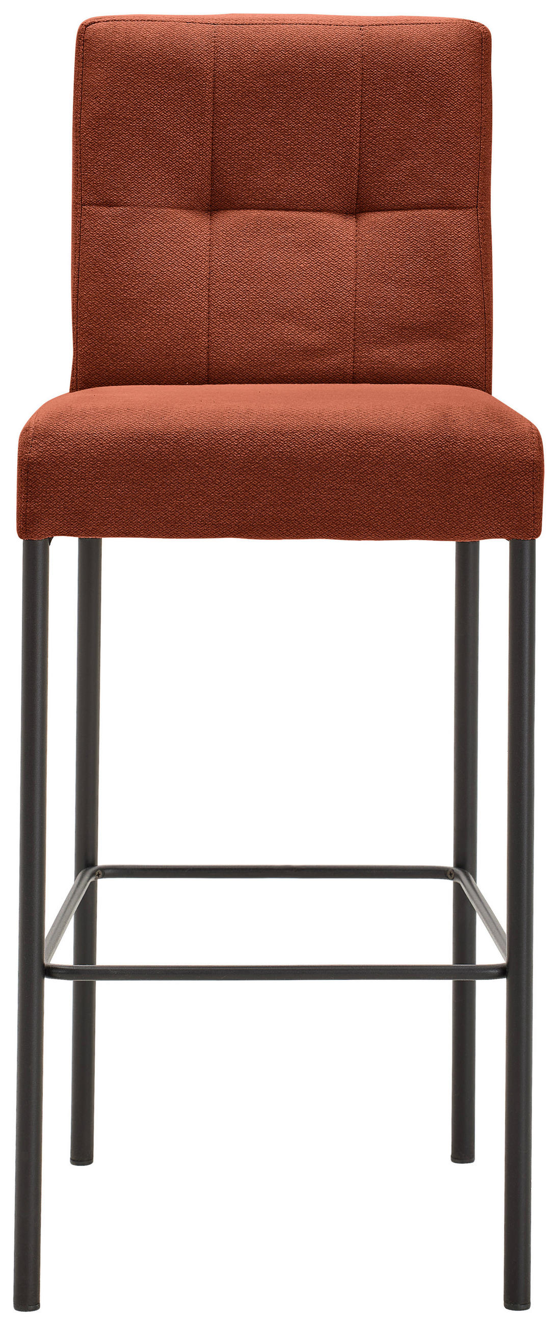 BARHOCKER Webstoff Schwarz, Rostfarben Eisen Stoffauswahl  - Rostfarben/Schwarz, Design, Textil/Metall (42/102/50cm) - home24