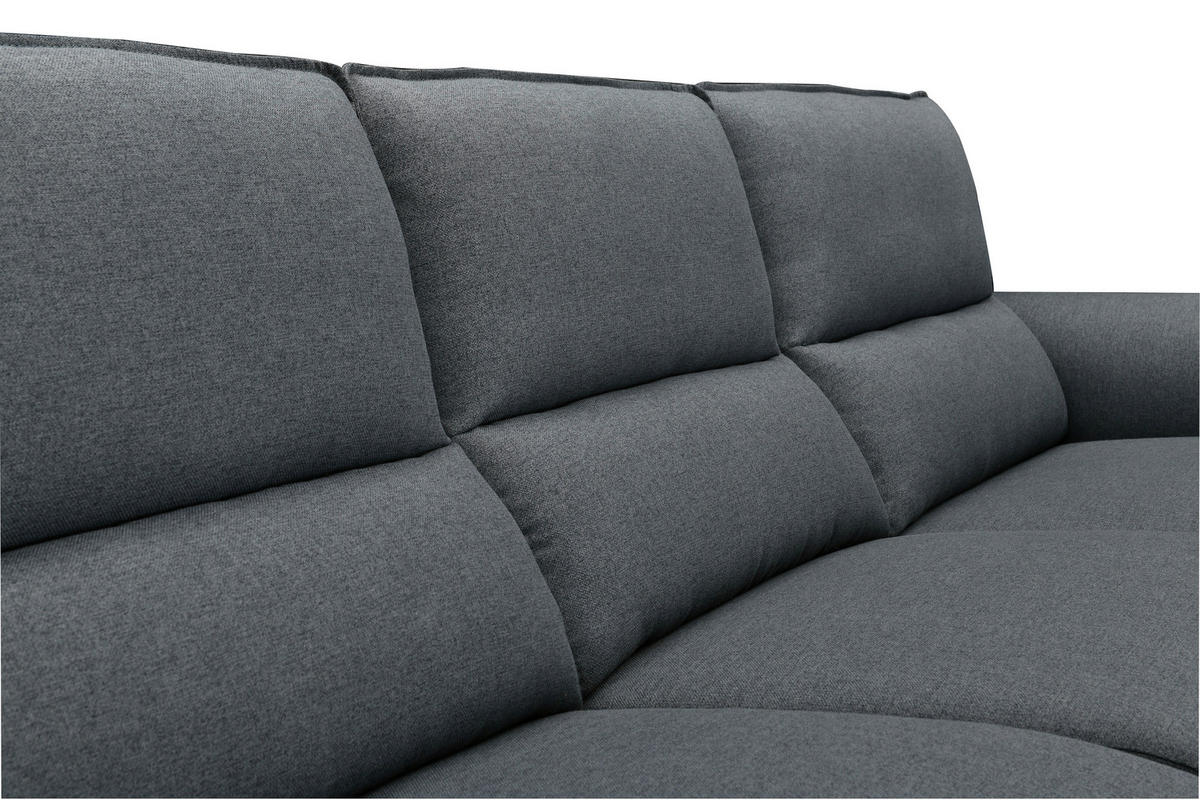 ECKSOFA Anthrazit Webstoff  - Anthrazit/Schwarz, Design, Textil/Metall (155/281cm) - Livetastic