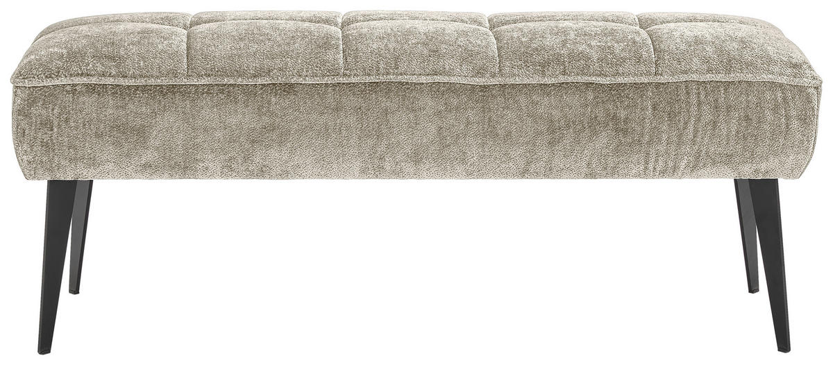 SITZBANK 133/54/47 cm Webstoff Taupe Metall  - Taupe/Schwarz, MODERN, Textil/Metall (133/54/47cm) - Welnova