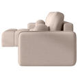 ECKSOFA Creme Flachgewebe Zierkissen, Rückenkissen, Bettkasten, Schlaffunktion, Rücken echt, Liegefläche im Originalstoff  - Creme/Schwarz, MODERN, Kunststoff/Textil (142/240cm) - Carryhome