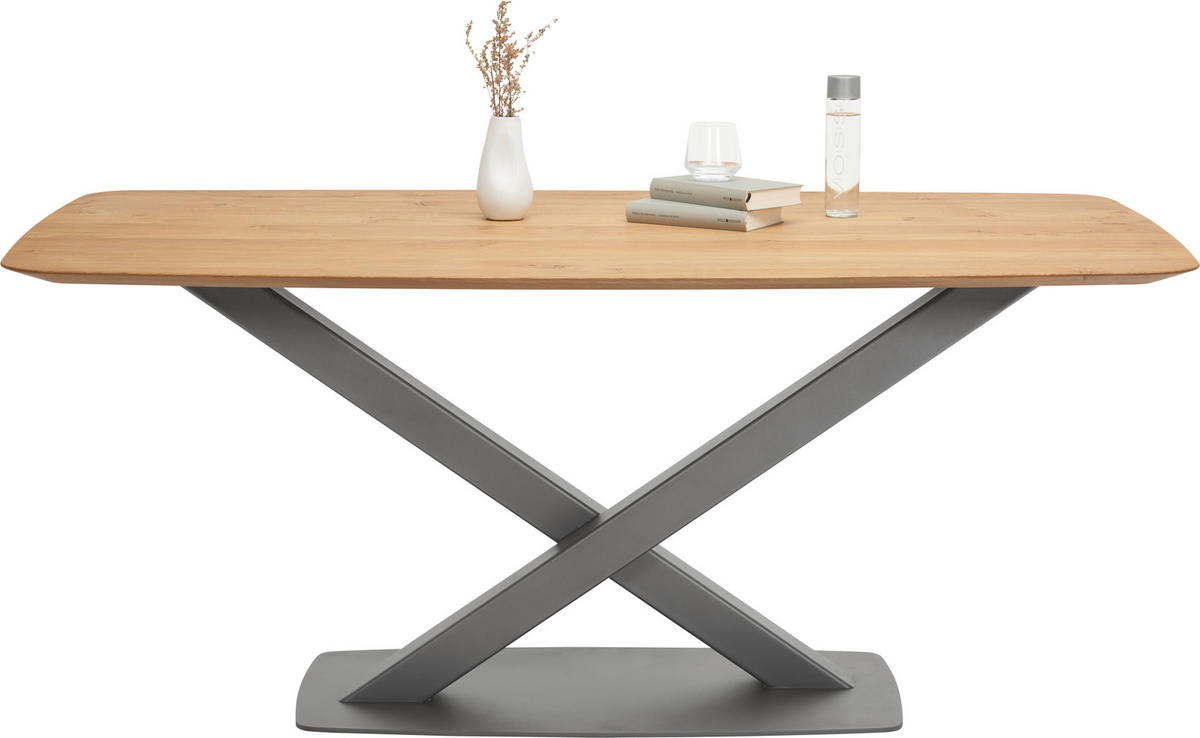 ESSTISCH in Holz, Metall 180/100/77 cm  - Eichefarben/Anthrazit, Natur, Holz/Metall (180/100/77cm) - Bert Plantagie