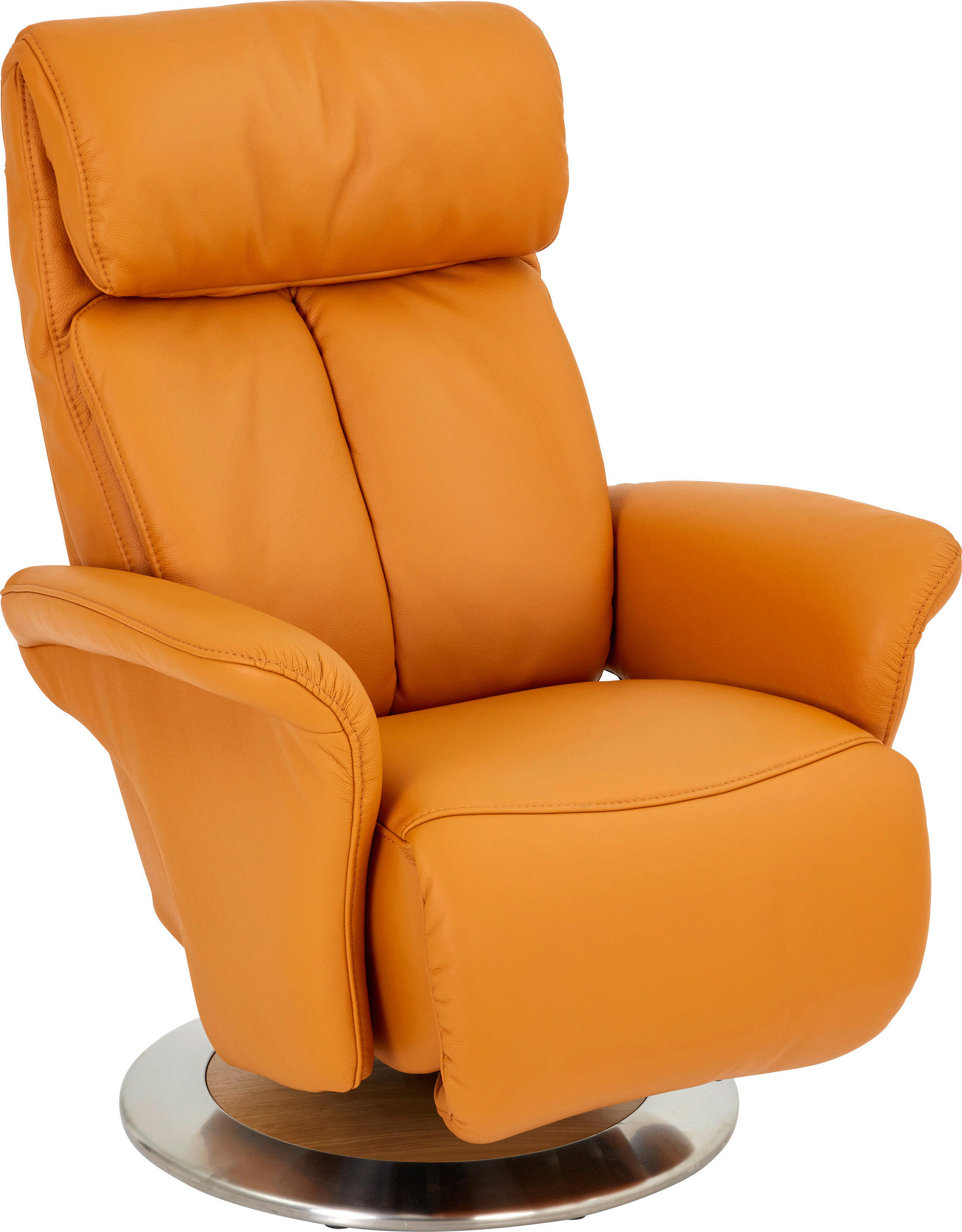 RELAXAČNÍ KŘESLO, kůže, žlutá - barvy dubu/žlutá, Design, kov/dřevo (82/109/90cm) - Himolla