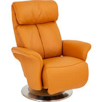 RELAXAČNÉ KRESLO, koža, žltá - žltá/farba ušľachtilej ocele, Design, kov/koža (82/109/90cm) - Himolla