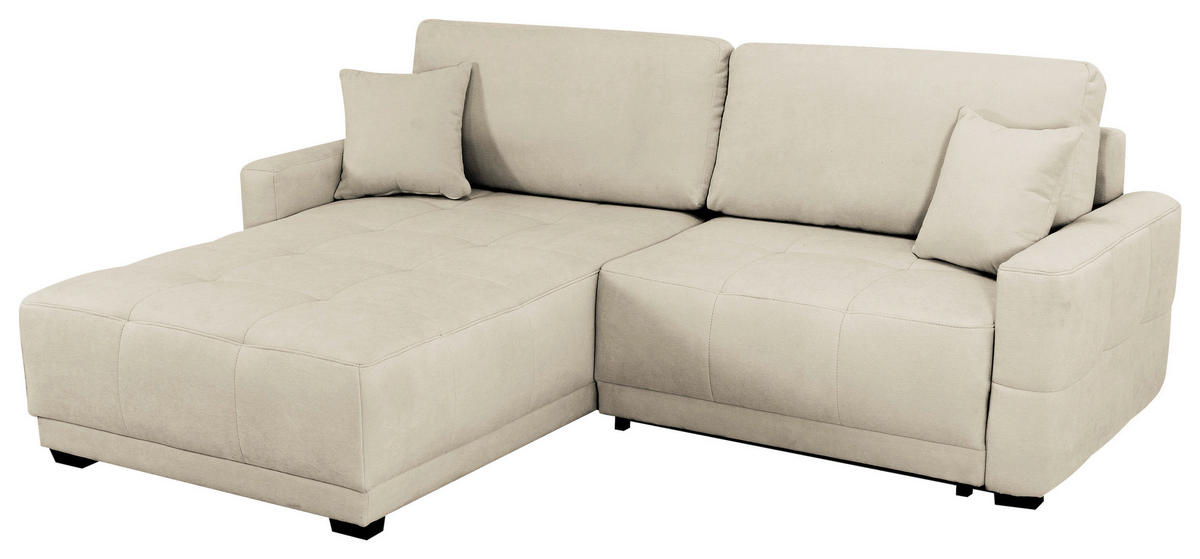 ECKSOFA Creme Chenille, Struktur  - Creme, Design, Textil (237/186cm) - MID.YOU