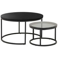 COUCHTISCH 80/80/44,5 cm rund Schwarz  - Schwarz, Design, Holzwerkstoff/Metall (80/80/44,5cm) - MID.YOU