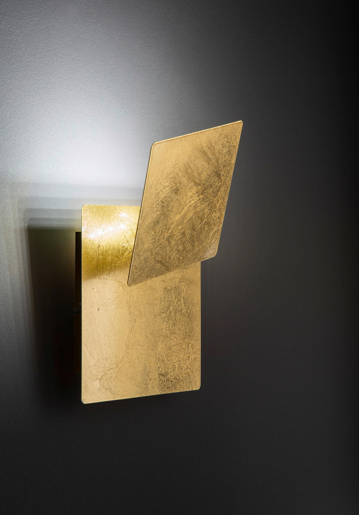 APLICĂ DE PERETE CU LED - auriu, Design, plastic/metal (18/14/6,5cm) - Wofi