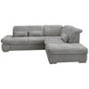 ECKSOFA Silberfarben Chenille  - Chromfarben/Silberfarben, Design, Textil/Metall (280/254cm) - Livetastic