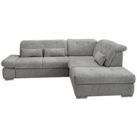 ECKSOFA in Chenille Silberfarben  - Chromfarben/Silberfarben, Design, Textil/Metall (280/254cm) - Livetastic