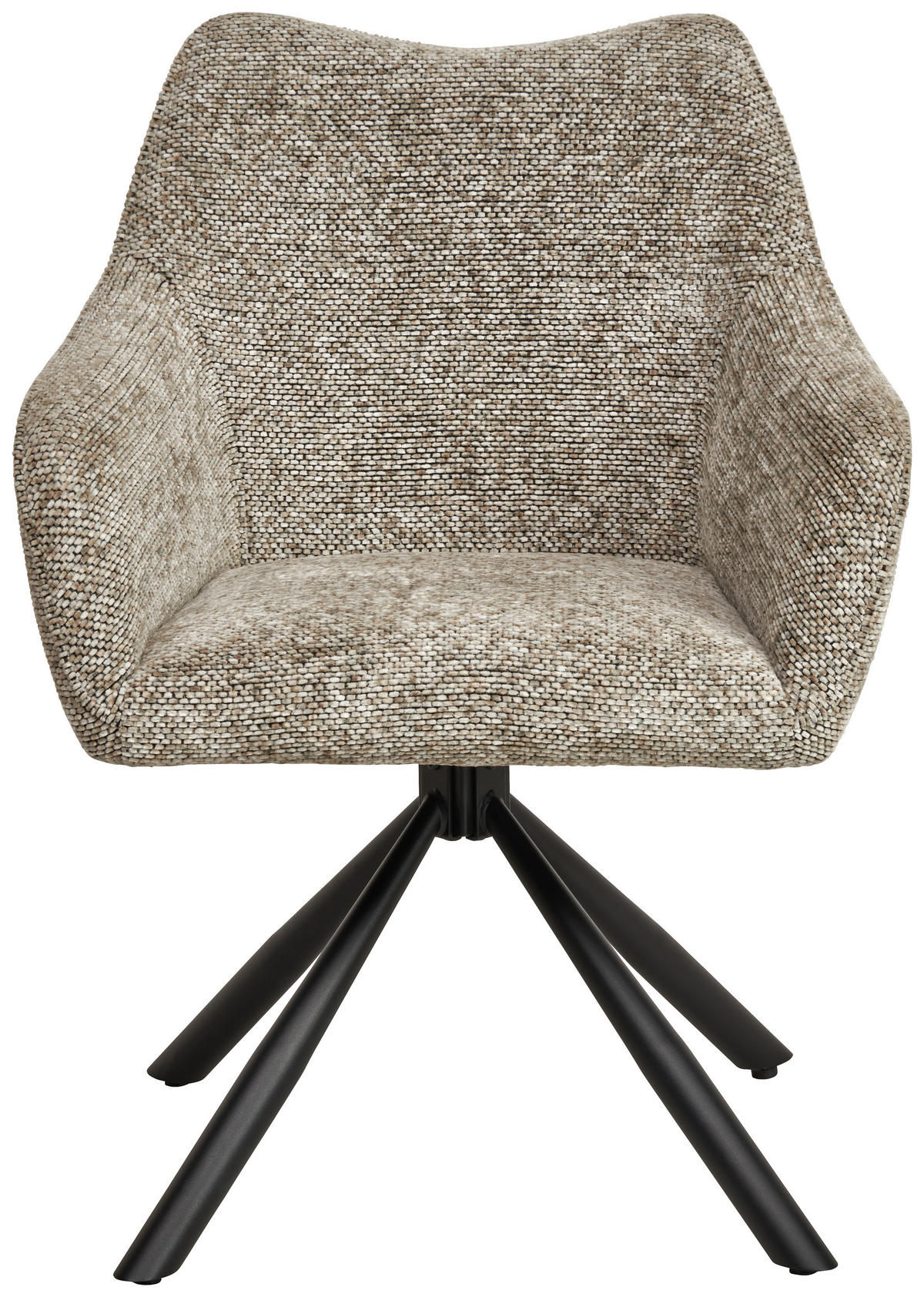 ARMLEHNSTUHL Eisen Webstoff  - Schwarz/Braun, Modern, Textil/Metall (63/83/60cm) - MID.YOU