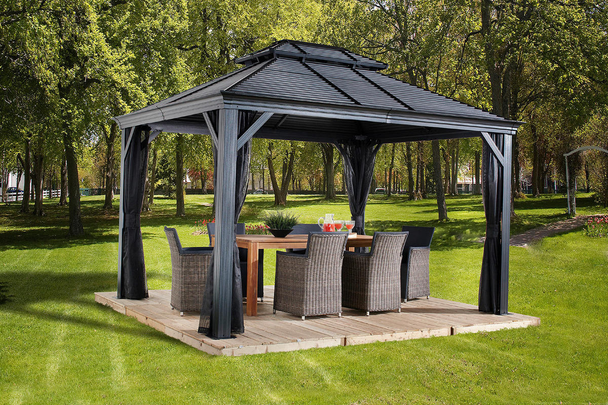 PAVILLON 364/291/299 cm Aluminium  - Anthrazit, Basics, Metall (364/291/299cm)