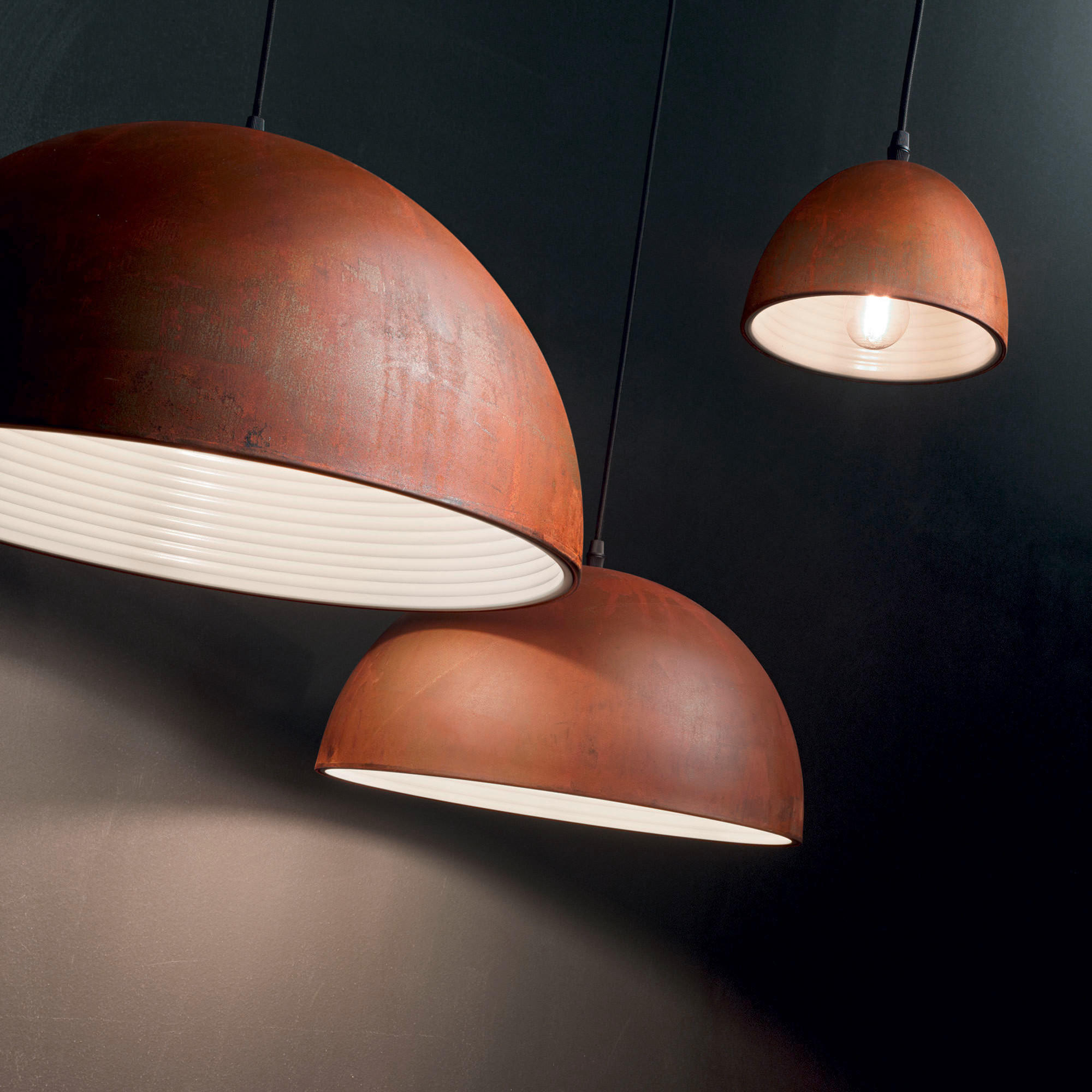 HÄNGELEUCHTE 50/54-22,9 cm  - Rostfarben, KONVENTIONELL, Metall (50/54-22,9cm) - Ideal Lux