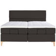 BOXSPRINGBETT 200/200 cm  in Dunkelbraun  - Eichefarben/Dunkelbraun, KONVENTIONELL, Holz/Textil (200/200cm) - Voleo