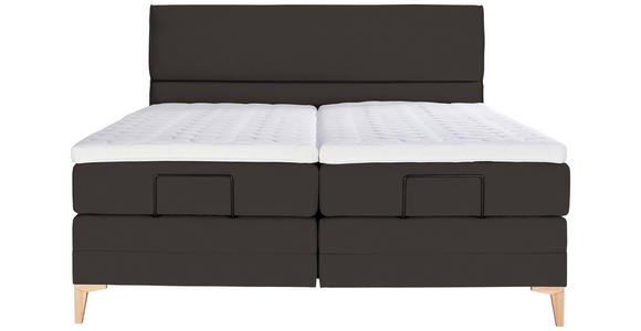 BOXSPRINGBETT 200/200 cm  in Dunkelbraun  - Eichefarben/Dunkelbraun, KONVENTIONELL, Holz/Textil (200/200cm) - Voleo