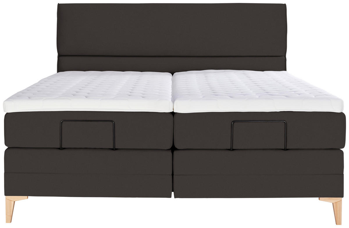 BOXSPRINGBETT 160/200 cm  in Dunkelbraun  - Eichefarben/Dunkelbraun, Konventionell, Holz/Textil (160/200cm) - Voleo