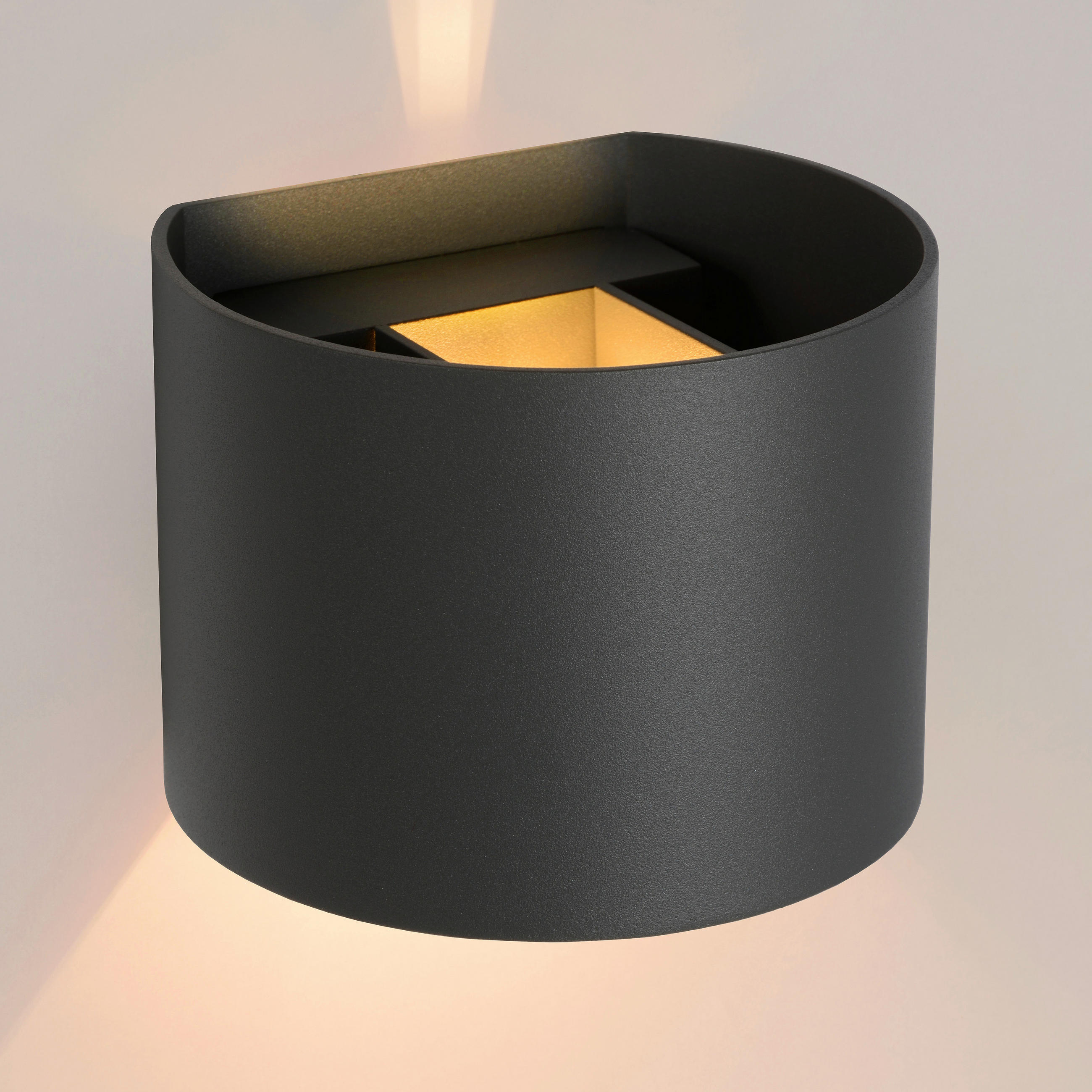 Thumbnail - Lucide Led-Wandleuchte Xio, Grau, Metall, rund,rund, F, 13x9.7x11 cm, RoHS, Reach, LED-Leuchtmittel austauschbar, kabell...