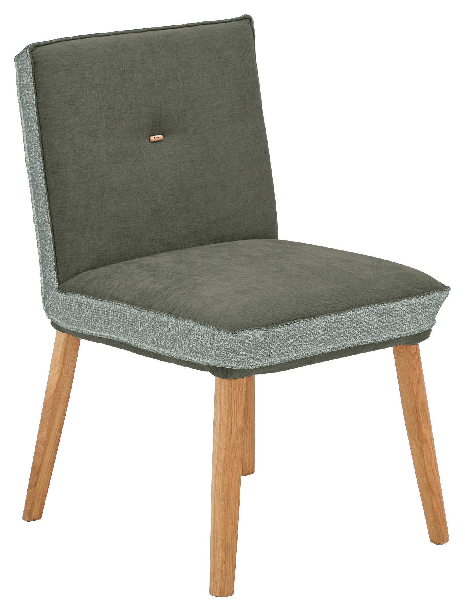 STUHL in Webstoff, Mikrofaser - Eichefarben/Grün, Design, Holz/Textil (49/86/67cm) - Linea Natura