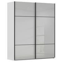 SCHWEBETÜRENSCHRANK 201/223/67 cm,  in Grau, 2 Tür(en)  - Schwarz/Grau, KONVENTIONELL, Glas/Holzwerkstoff (201/223/67cm) - Novel