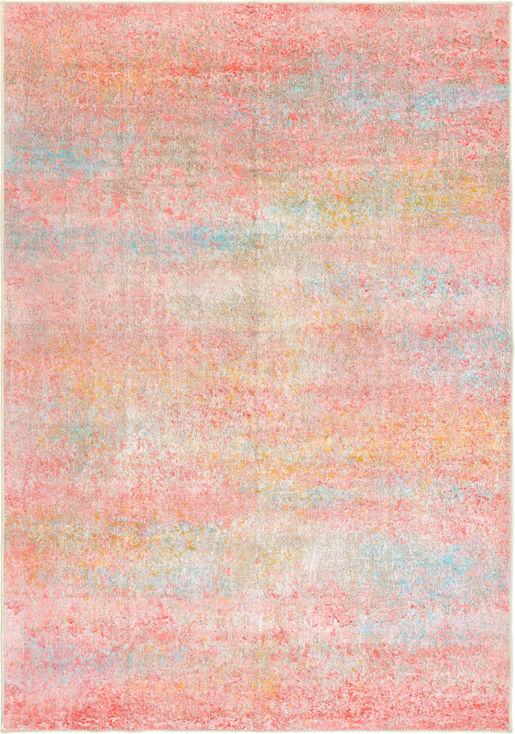 VINTAGE-TEPPICH 160/230 cm Ondea Fiorith Rosa, Türkis, Dunkelgelb rechteckig  - Türkis/Dunkelgelb, Design, Kunststoff/Textil (160/230cm) - Lindorug