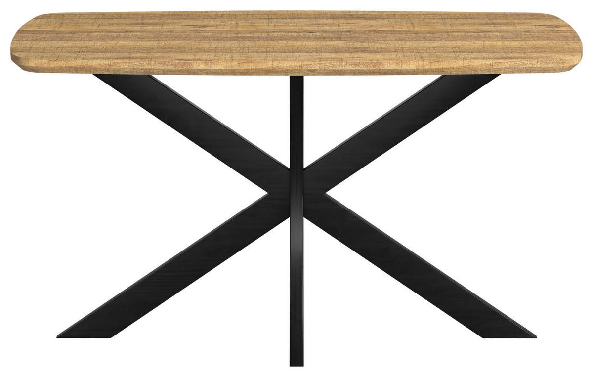 ESSTISCH Holz, Metall  - Beigebraun/Schwarz, Konventionell, Holz/Metall (140/77/80cm) - MID.YOU
