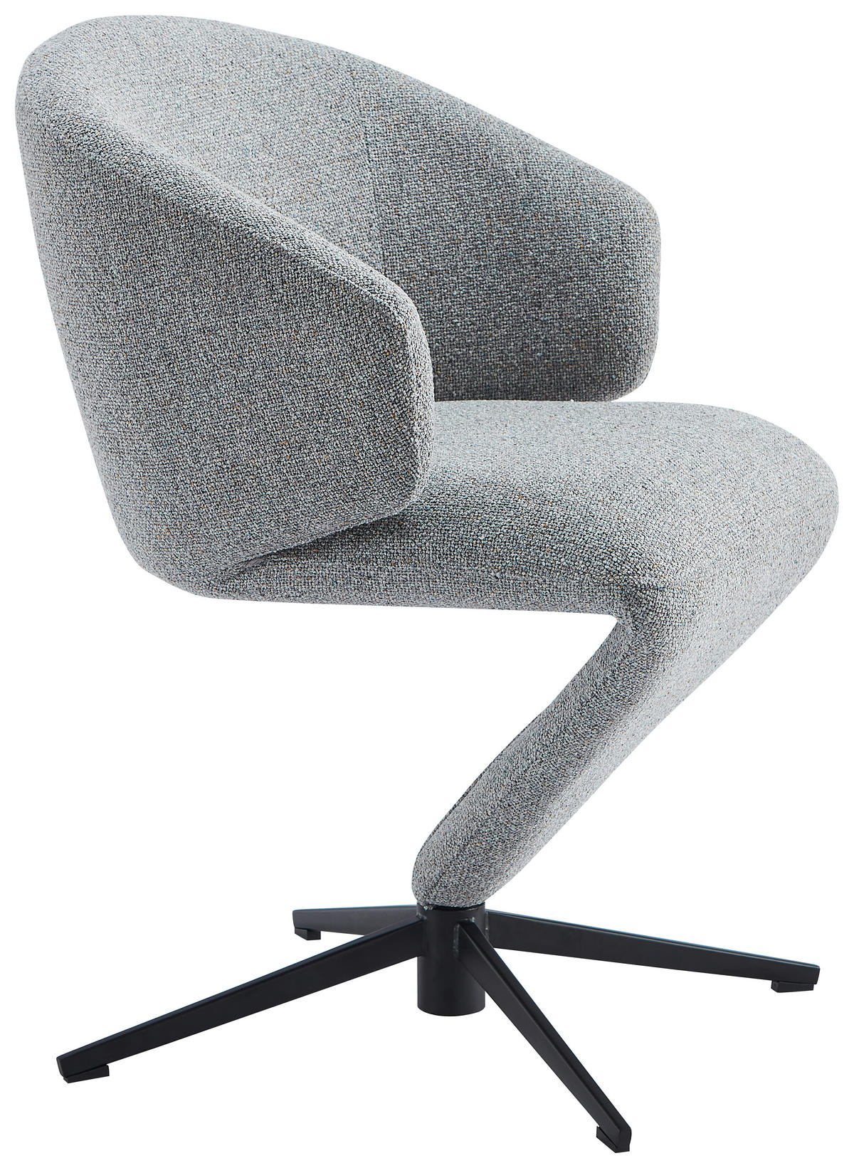 STOL MED ARMSTÖD järn linneimitation  - svart/grå, Design, metall/textil (62/82/62cm) - Moderano