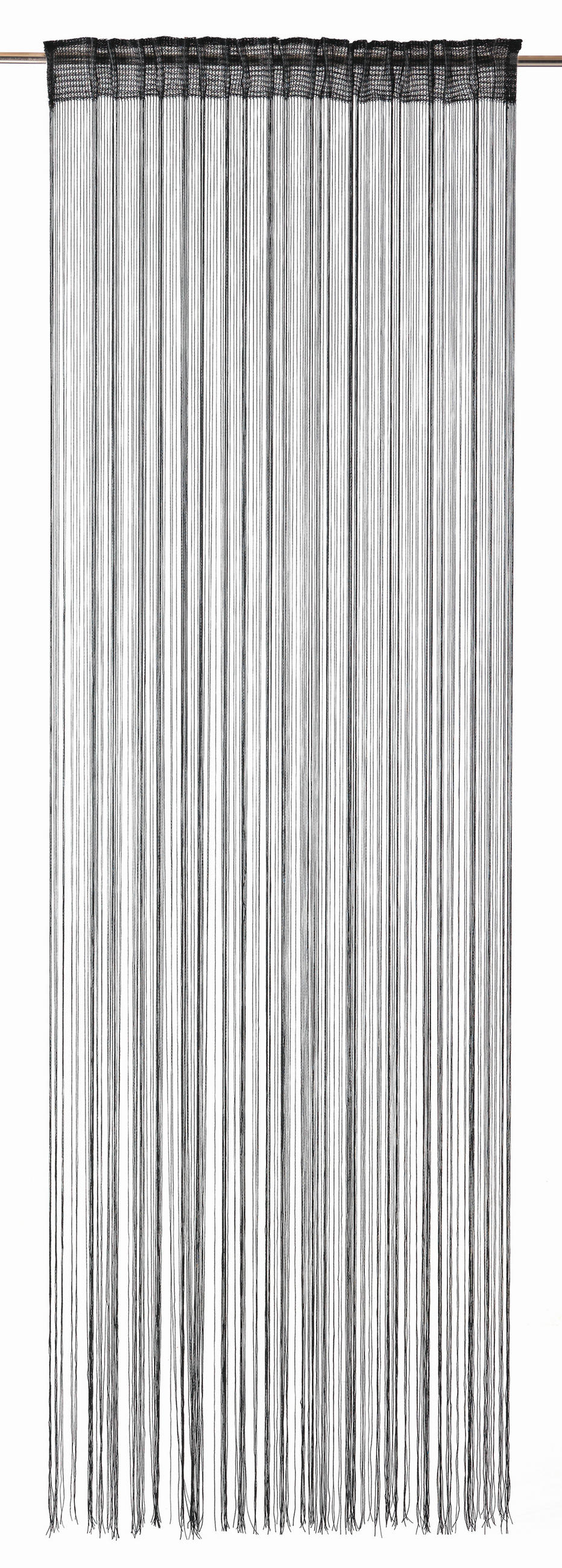 FADENVORHANG transparent  - Schwarz, Basics, Textil (145/245cm)