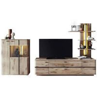 WOHNWAND  in Anthrazit, Eichefarben 300/181/50 cm  - Eichefarben/Anthrazit, Konventionell, Glas/Holzwerkstoff (300/181/50cm) - Cantus