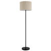 STEHLEUCHTE PAGE 38/152 cm   - Schwarz/Naturfarben, KONVENTIONELL, Textil/Metall (38/152cm) - Globo