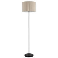 STEHLEUCHTE PAGE 38/152 cm   - Schwarz/Naturfarben, KONVENTIONELL, Textil/Metall (38/152cm) - Globo