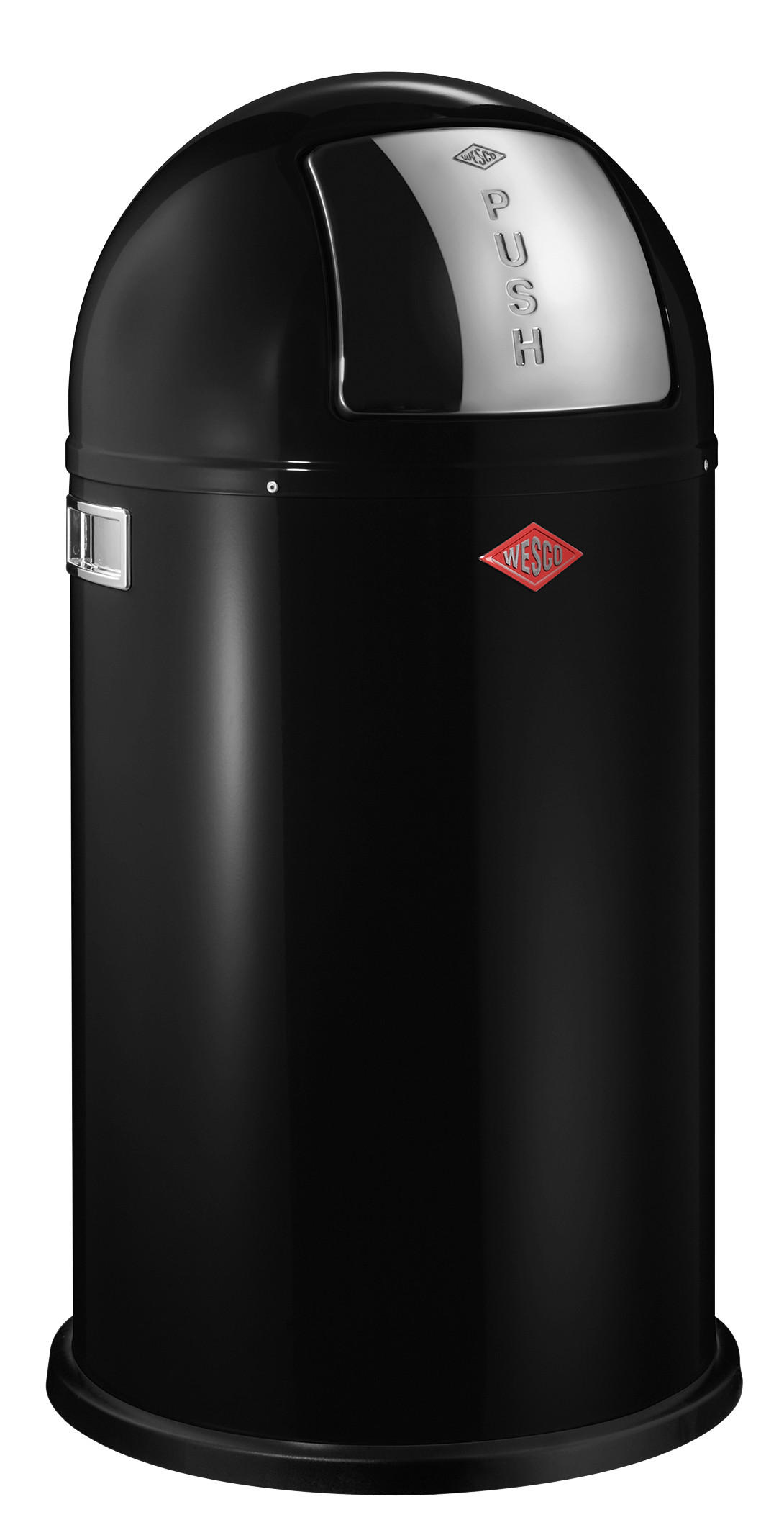 ABFALLSAMMLER PUSHBOY 50 L - Edelstahlfarben/Schwarz, Basics, Kunststoff/Metall (40/75,5cm) - Wesco
