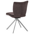 STUHL  Stoffauswahl, Typenauswahl, Sitzfläche 180° drehbar, automatische Rückholfunktion Lederlook, Velours, Mikrofaser  Edelstahlfarben, Mokka  - Edelstahlfarben/Mokka, Design, Textil/Metall (50/89/61cm) - Dieter Knoll