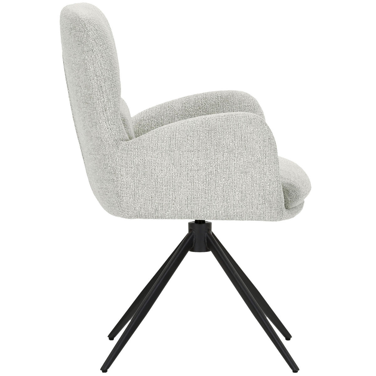 ARMLEHNSTUHL  Wippfunktion, Sitzfläche 360° drehbar, automatische Rückholfunktion Webstoff  Creme, Schwarz  - Creme/Schwarz, MODERN, Textil/Metall (63/91/65cm) - Hom`in