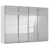 SCHWEBETÜRENSCHRANK 316/235/68 cm 4-türig Seidengrau  - Chromfarben/Seidengrau, Design, Glas/Holzwerkstoff (316/235/68cm) - Novel