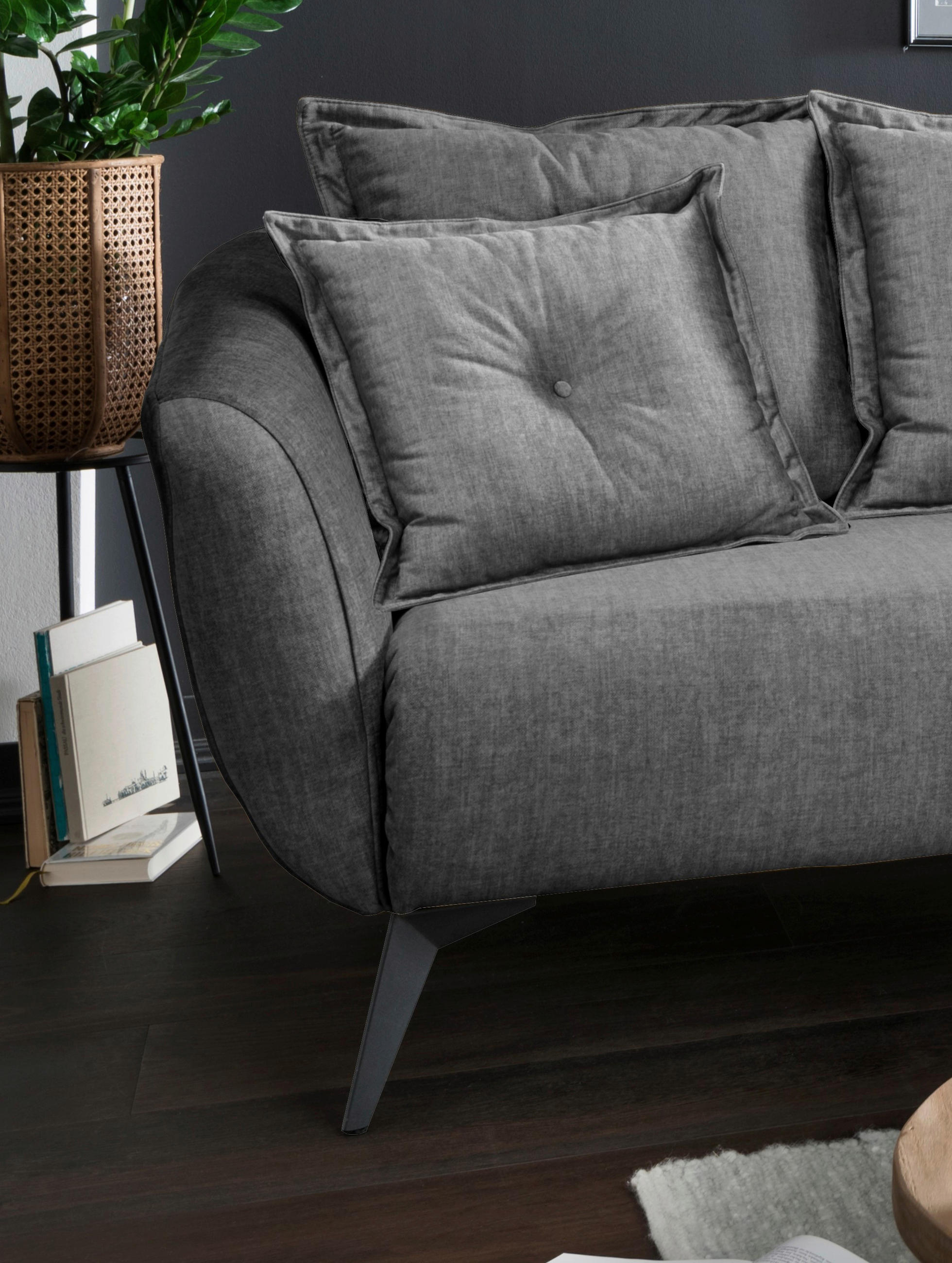 Thumbnail - Livetastic Ecksofa, Grau, Holz, Textil, Buche, Fichte, Kiefer, Uni, 3-Sitzer, Füllung: Komfortschaum,Schaumstoff, L-Form...