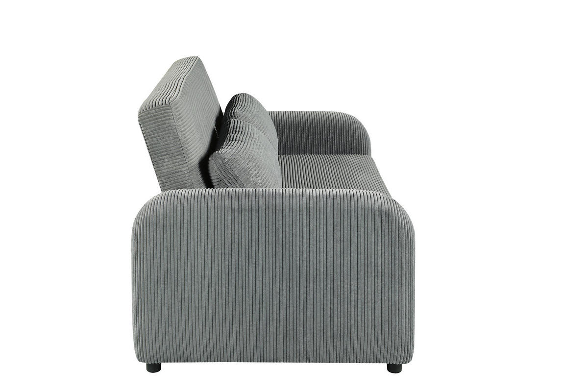 SCHLAFSOFA Cord Dunkelgrau  - Dunkelgrau/Schwarz, Design, Kunststoff/Textil (193/86/90cm) - MID.YOU
