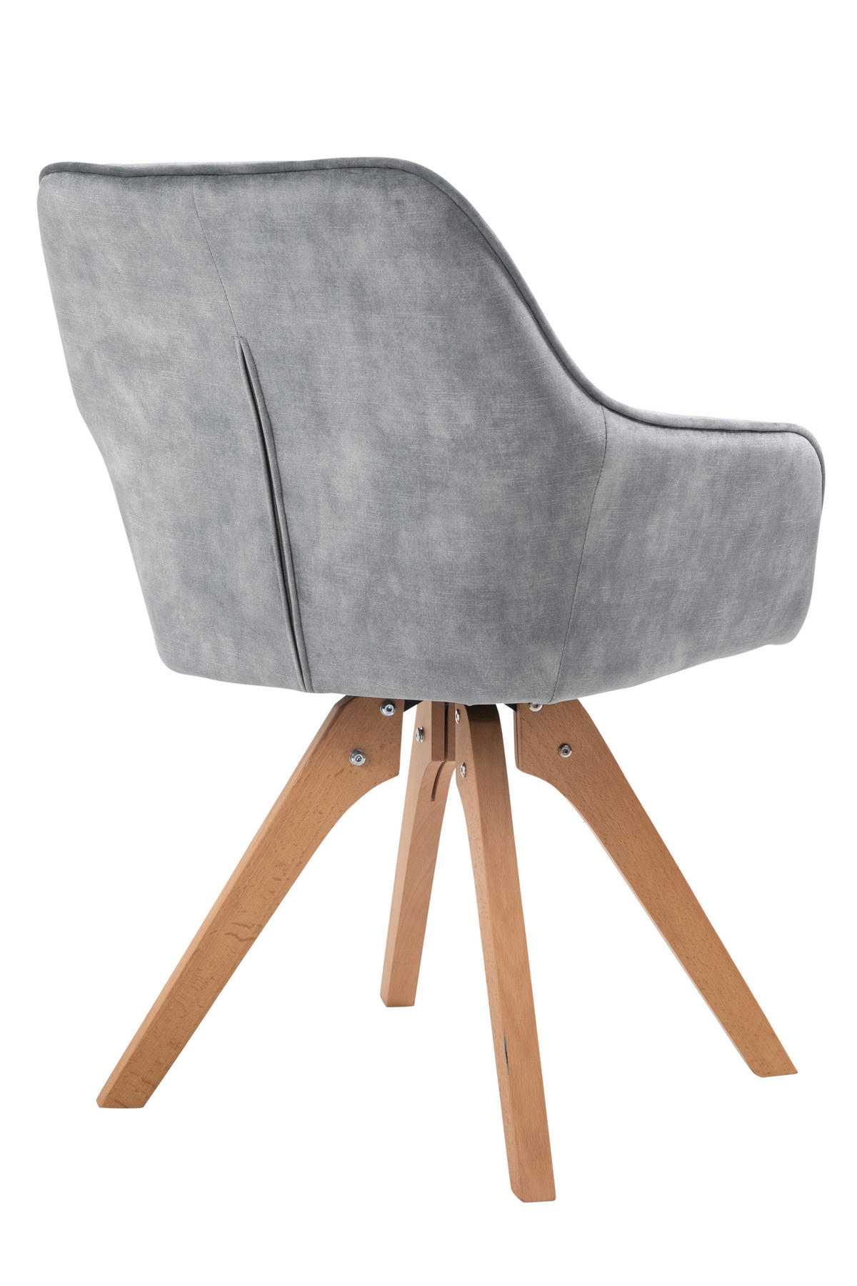 ARMLEHNSTUHL  in Samt  - Eichefarben/Grau, MODERN, Holz/Textil (59/85/61cm) - Livetastic