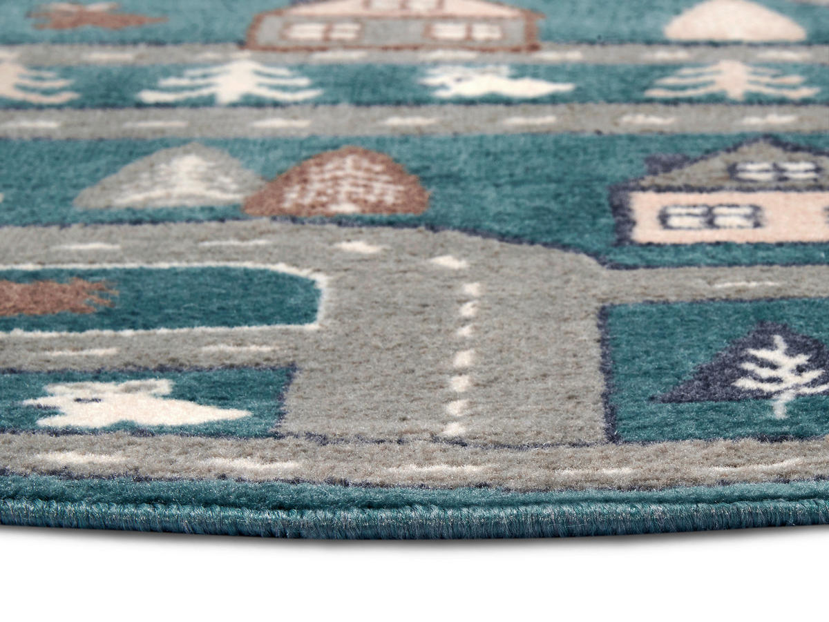 KINDERTEPPICH 140 cm Adventures  - Grau/Grün, Design, Kunststoff/Textil (140cm)