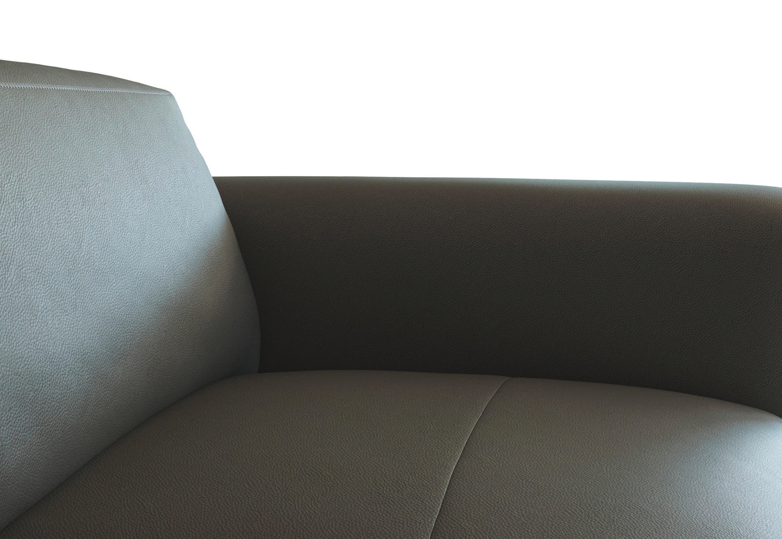 2-SITZER-SOFA Dunkelgrau Echtleder - Dunkelgrau/Schwarz, Design, Leder/Holz (187/73/102cm) - Livetastic