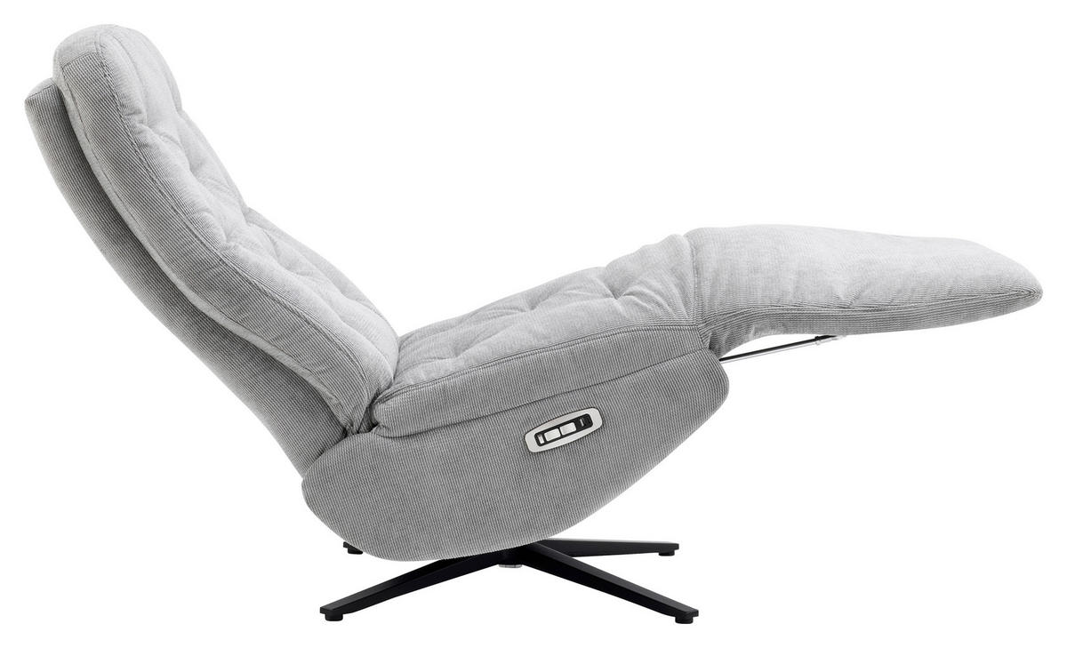 RELAXSESSEL Webstoff Relaxfunktion, Fußteilverstellung    - Schwarz/Grau, Design, Textil/Metall (68/113/84cm) - Livetastic