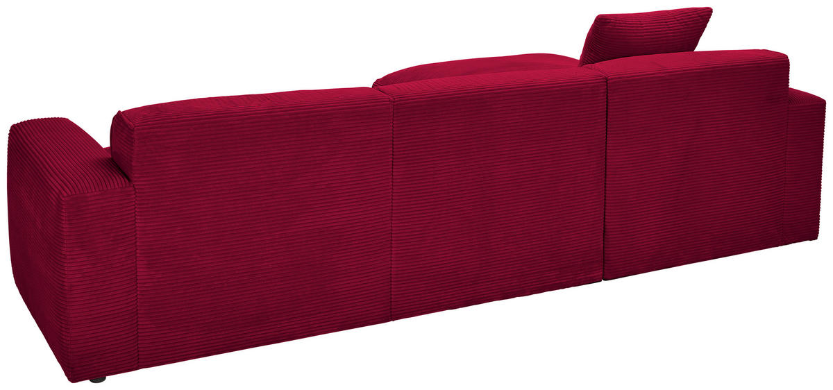 ECKSOFA in Cord Rot  196/303 cm  - Rot/Schwarz, Design, Kunststoff/Textil (196/303cm) - Livetastic