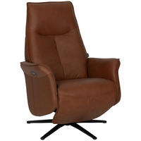 RELAXSESSEL Lederlook Echtleder    - Schwarz/Kupferfarben, Design, Leder/Holz (79/110/83cm) - Livetastic